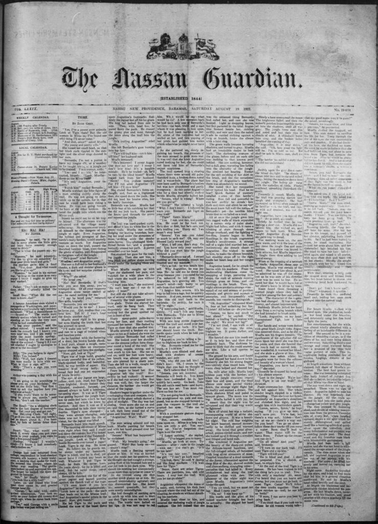 Nassau Guardian, Aug. 19, 1922