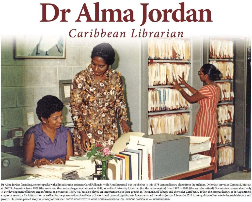 Dr. Alma Jordan, photo from UWI Today